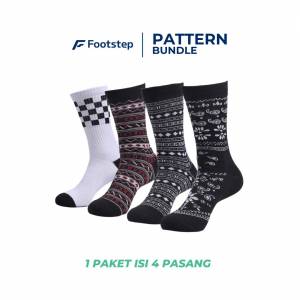 Bundling 4 Pasang Kaos Kaki Pattern Socks