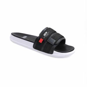 Sandal Slide Stereo Black White