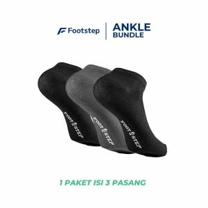 Bundling 3 Pasang Kaos Kaki Blank Ankle