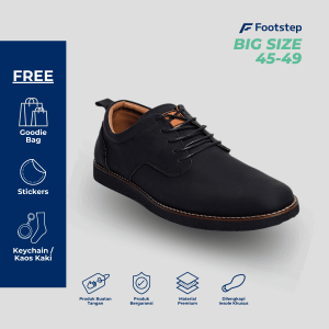 Sepatu Casual Derby Big Size Jumbo Alaska Black